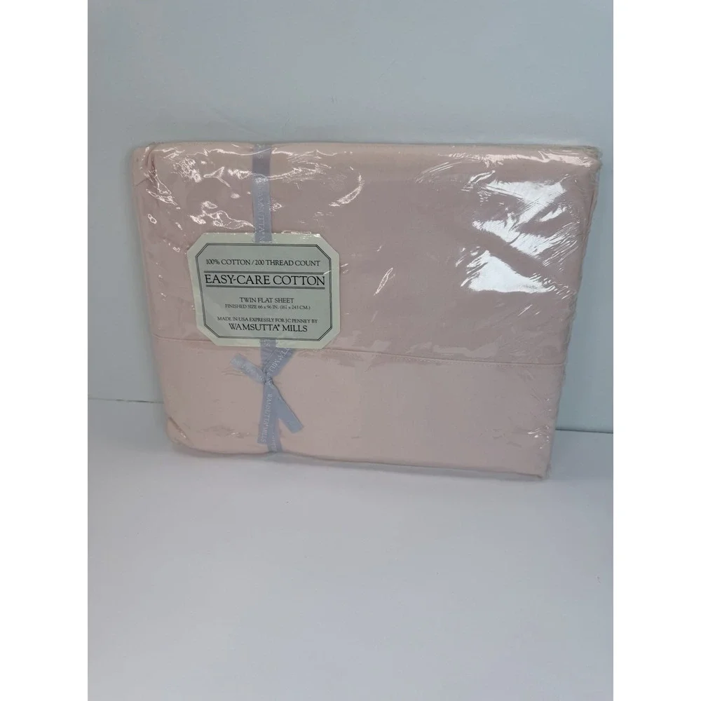 Wamsutta Twin Flat Sheet Vintage Pink Easy Care Cotton USA